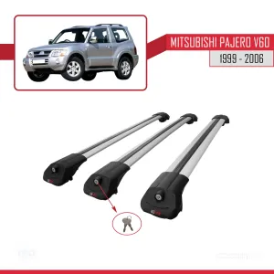 Mitsubishi Pajero (V60) 3 Kapı 1999-2006 Arası ile uyumlu ACE-1 Ara Atkı Tavan Barı GRİ 3 ADET BAR thumb 4