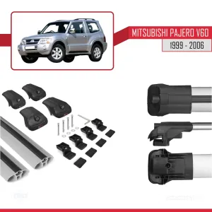 Mitsubishi Pajero (V60) 3 Kapı 1999-2006 Arası ile uyumlu ACE-1 Ara Atkı Tavan Barı GRİ - Görsel 5