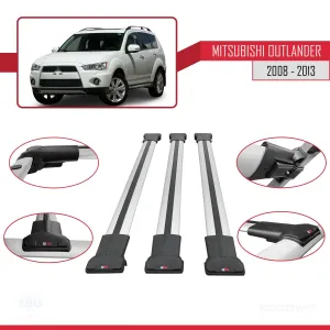 Mitsubishi Outlander 2008-2013 Arası ile Uyumlu FLY Model Ara Atkı Tavan Barı GRİ 3 ADET BAR - Görsel 5