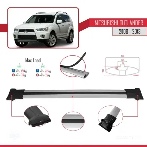Mitsubishi Outlander 2008-2013 Arası ile uyumlu FLY Model Ara Atkı Tavan Barı GRİ thumb 4