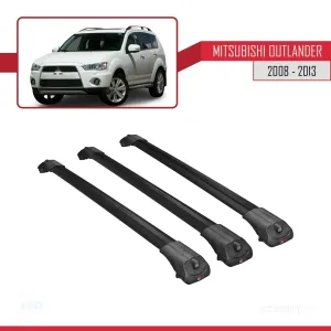 Mitsubishi Outlander 2008-2013 Arası ile uyumlu ACE-1 Ara Atkı Tavan Barı SİYAH 3 ADET BAR - Görsel 3