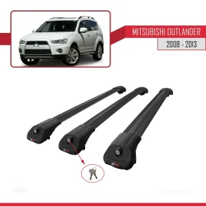 Mitsubishi Outlander 2008-2013 Arası ile uyumlu ACE-1 Ara Atkı Tavan Barı SİYAH 3 ADET BAR - Görsel 4