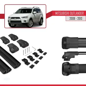 Mitsubishi Outlander 2008-2013 Arası ile uyumlu ACE-1 Ara Atkı Tavan Barı SİYAH - Görsel 5