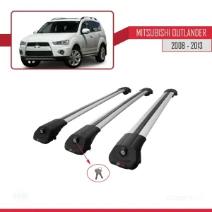 Mitsubishi Outlander 2008-2013 Arası ile uyumlu ACE-1 Ara Atkı Tavan Barı GRİ 3 ADET BAR thumb 4