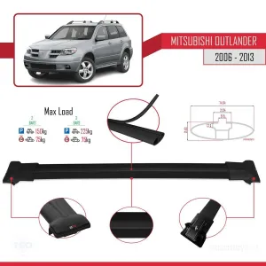 Mitsubishi Outlander 2006-2013 Arası ile Uyumlu FLY Model Ara Atkı Tavan Barı SİYAH thumb 4