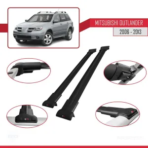 Mitsubishi Outlander 2006-2013 Arası ile Uyumlu FLY Model Ara Atkı Tavan Barı SİYAH thumb 5