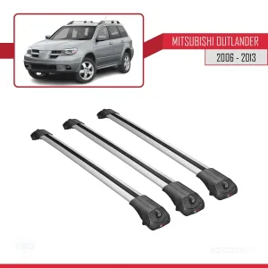 Mitsubishi Outlander 2006-2013 Arası ile uyumlu ACE-1 Ara Atkı Tavan Barı GRİ 3 ADET BAR thumb 3