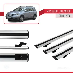 Mitsubishi Outlander 2003-2008 Arası ile uyumlu Basic Model Ara Atkı Tavan Barı GRİ 3 ADET - Görsel 3