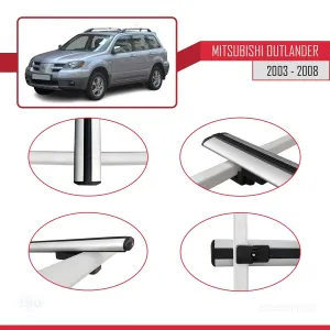 Mitsubishi Outlander 2003-2008 Arası ile uyumlu Basic Model Ara Atkı Tavan Barı GRİ 3 ADET - Görsel 4