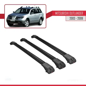 Mitsubishi Outlander 2003-2008 Arası ile uyumlu ACE-1 Ara Atkı Tavan Barı SİYAH 3 ADET BAR - Görsel 3
