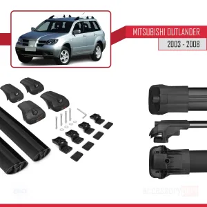 Mitsubishi Outlander 2003-2008 Arası ile uyumlu ACE-1 Ara Atkı Tavan Barı SİYAH - Görsel 5