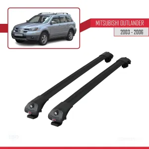 Mitsubishi Outlander 2003-2008 Arası ile uyumlu ACE-1 Ara Atkı Tavan Barı SİYAH thumb 3