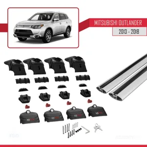 Mitsubishi Outlander (MK3) 2013-2018 Arası ile uyumlu ACE-2 Ara Atkı Tavan Barı GRİ - Görsel 5