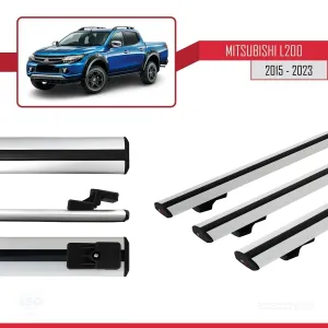 Mitsubishi L200 2015-2023 Arası ile uyumlu Basic Model Ara Atkı Tavan Barı GRİ 3 ADET - Görsel 3