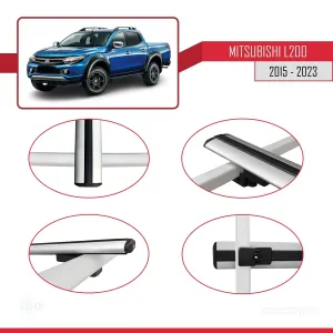Mitsubishi L200 2015-2023 Arası ile uyumlu Basic Model Ara Atkı Tavan Barı GRİ 3 ADET - Görsel 4