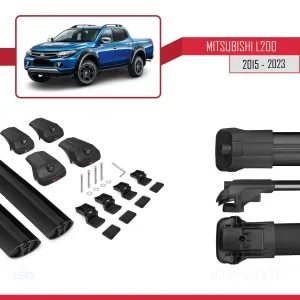 Mitsubishi L200 2015-2023 Arası ile uyumlu ACE-1 Ara Atkı Tavan Barı SİYAH - Görsel 5