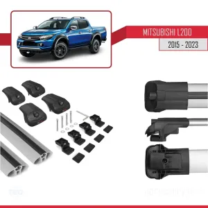 Mitsubishi L200 2015-2023 Arası ile uyumlu ACE-1 Ara Atkı Tavan Barı GRİ - Görsel 5