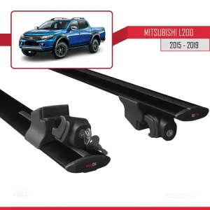 Mitsubishi L200 2015-2019 Arası ile uyumlu HOOK Model Anahtar Kilitli Ara Atkı Tavan Barı SİYAH thumb 5