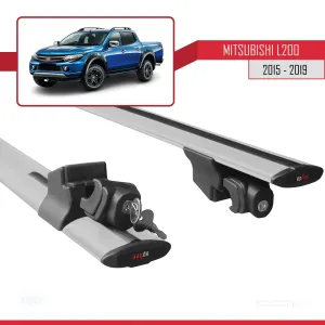 Mitsubishi L200 2015-2019 Arası ile uyumlu HOOK Model Anahtar Kilitli Ara Atkı Tavan Barı GRİ thumb 5