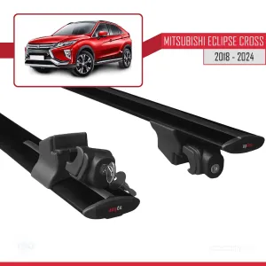 Mitsubishi Eclipse CROSS (GK) 2018 ve Sonrası ile uyumlu HOOK Model Anahtar Kilitli Ara Atkı Tavan Barı SİYAH thumb 5