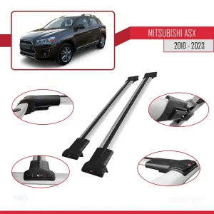 Mitsubishi ASX 2010-2023 Arası ile Uyumlu FLY Model Ara Atkı Tavan Barı GRİ thumb 5