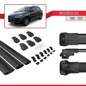 Mitsubishi ASX 2010-2023 Arası ile uyumlu ACE-1 Ara Atkı Tavan Barı SİYAH 3 ADET BAR thumb 5