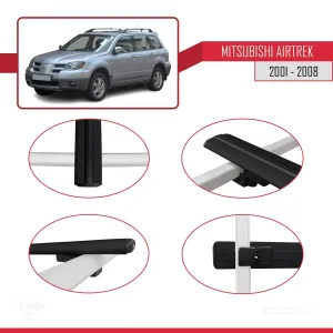 Mitsubishi Airtrek 2001-2008 Arası ile uyumlu Basic Model Ara Atkı Tavan Barı SİYAH 3 ADET thumb 4
