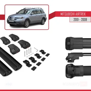 Mitsubishi Airtrek 2001-2008 Arası ile uyumlu ACE-1 Ara Atkı Tavan Barı SİYAH - Görsel 5
