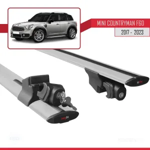 Mini Countryman (F60) 2017-2023 Arası ile uyumlu HOOK Model Anahtar Kilitli Ara Atkı Tavan Barı GRİ thumb 5