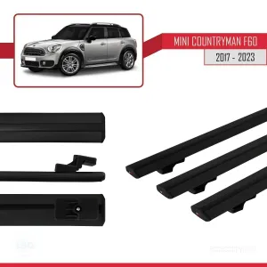 Mini Countryman (F60) 2017-2023 Arası ile uyumlu Basic Model Ara Atkı Tavan Barı SİYAH 3 ADET thumb 3