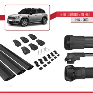 Mini Countryman (F60) 2017-2023 Arası ile uyumlu ACE-1 Ara Atkı Tavan Barı SİYAH 3 ADET BAR thumb 5