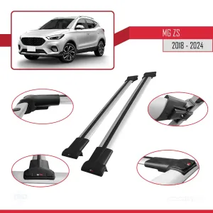 MG ZS 2018 ve Sonrası ile Uyumlu FLY Model Ara Atkı Tavan Barı GRİ thumb 5