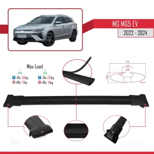 MG MG5 EV 2022 ve sonrası ile uyumlu FLY Model Ara Atkı Tavan Barı SİYAH thumb 4