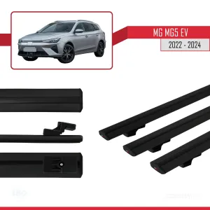 MG MG5 EV 2022 ve sonrası ile uyumlu Basic Model Ara Atkı Tavan Barı SİYAH 3 ADET thumb 4