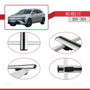 MG MG5 EV 2022 ve sonrası ile uyumlu Basic Model Ara Atkı Tavan Barı GRİ 3 ADET - Görsel 5