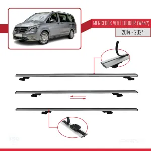 Mercedes-Benz Vito Tourer (W447) 2014 ve Sonrası ile uyumlu Basic Model Ara Atkı Tavan Barı GRİ 3 ADET - Görsel 5
