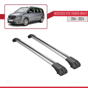 Mercedes Vito Tourer (W447) 2014 ve Sonrası ile uyumlu ACE-1 Ara Atkı Tavan Barı GRİ thumb 2