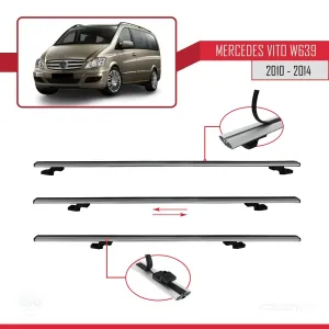 Mercedes-Benz Vito (W639) 2010-2014 Arası ile uyumlu Basic Model Ara Atkı Tavan Barı GRİ 3 ADET - Görsel 5