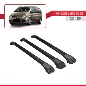 Mercedes Vito (W639) 2010-2014 Arası ile uyumlu ACE-1 Ara Atkı Tavan Barı SİYAH 3 ADET BAR thumb 3