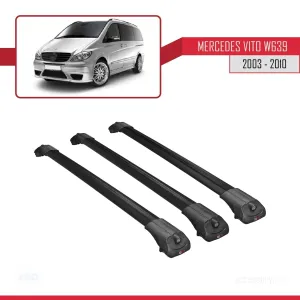 Mercedes Vito (W639) 2003-2010 Arası ile uyumlu ACE-1 Ara Atkı Tavan Barı SİYAH 3 ADET BAR thumb 3