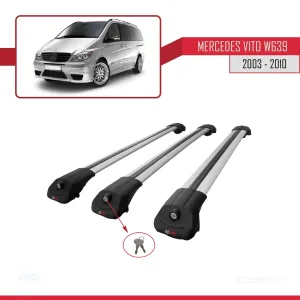 Mercedes Vito (W639) 2003-2010 Arası ile uyumlu ACE-1 Ara Atkı Tavan Barı GRİ 3 ADET BAR thumb 4