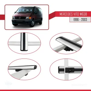 Mercedes Vito (W638) 1996-2003 Arası ile uyumlu Basic Model Ara Atkı Tavan Barı GRİ 3 ADET thumb 4