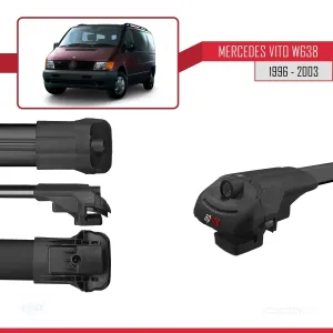 Mercedes Vito (W638) 1996-2003 Arası ile uyumlu ACE-1 Ara Atkı Tavan Barı SİYAH 4 ADET BAR thumb 5