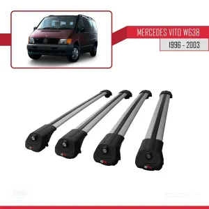 Mercedes Vito (W638) 1996-2003 Arası ile uyumlu ACE-1 Ara Atkı Tavan Barı GRİ 4 ADET BAR thumb 4