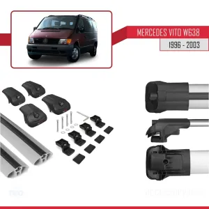 Mercedes Vito (W638) 1996-2003 Arası ile uyumlu ACE-1 Ara Atkı Tavan Barı GRİ thumb 5