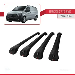 Mercedes Vito (W447) 2014 ve Sonrası ile uyumlu ACE-1 Ara Atkı Tavan Barı SİYAH 4 ADET BAR thumb 4