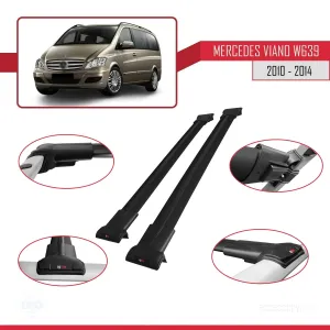 Mercedes-Benz Viano 2010-2014 Arası ile uyumlu FLY Model Ara Atkı Tavan Barı SİYAH - Görsel 5