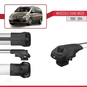 Mercedes Viano 2010-2014 Arası ile uyumlu ACE-1 Ara Atkı Tavan Barı GRİ 4 ADET BAR thumb 5