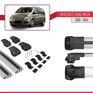 Mercedes-Benz Viano 2010-2014 Arası ile uyumlu ACE-1 Ara Atkı Tavan Barı GRİ - Görsel 5