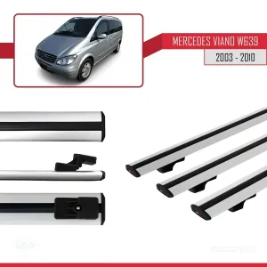 Mercedes Viano 2003-2010 Arası ile uyumlu Basic Model Ara Atkı Tavan Barı GRİ 3 ADET - Görsel 3